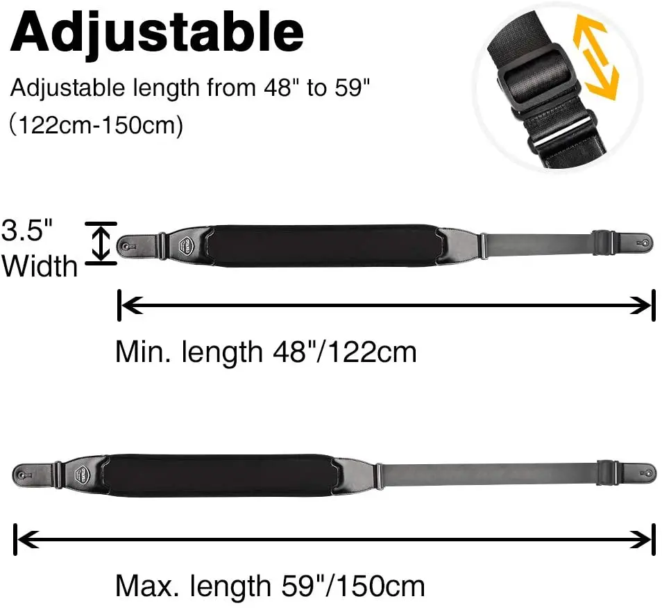 lekato gitarre strap 3d schwamm füllung bass elektrische gitarre strap 35 zoll breiten verstellbaren mit 6 picks mit pick halter free global shi