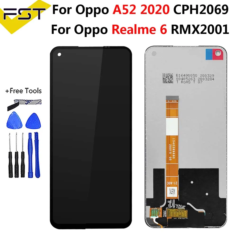 6 5 &quotОригинальный ЖК экран для Oppo Realme RMX2001 + сенсорная панель дигитайзер Рамка A52