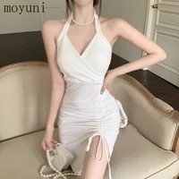 french retro sexy halter dress for women spring summer 2021 new waist slimming one step short skirt womens clothing unique