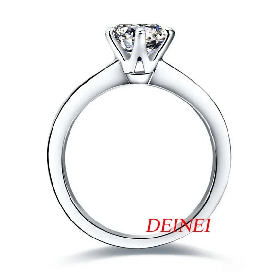 Роскошные качественные кольца SONA с шестью когтями 1 карат из стерлингового