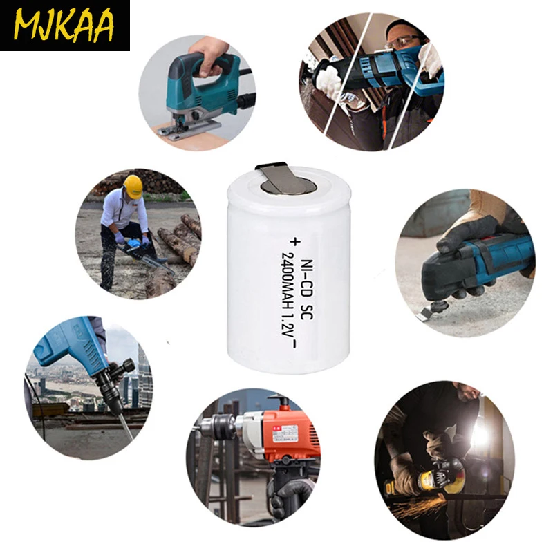 MJKAA 12/15 шт SC 1 2 V 2400mAh Ni CD аккумуляторная батарея 4/5 Sub C cd батареи для электрической