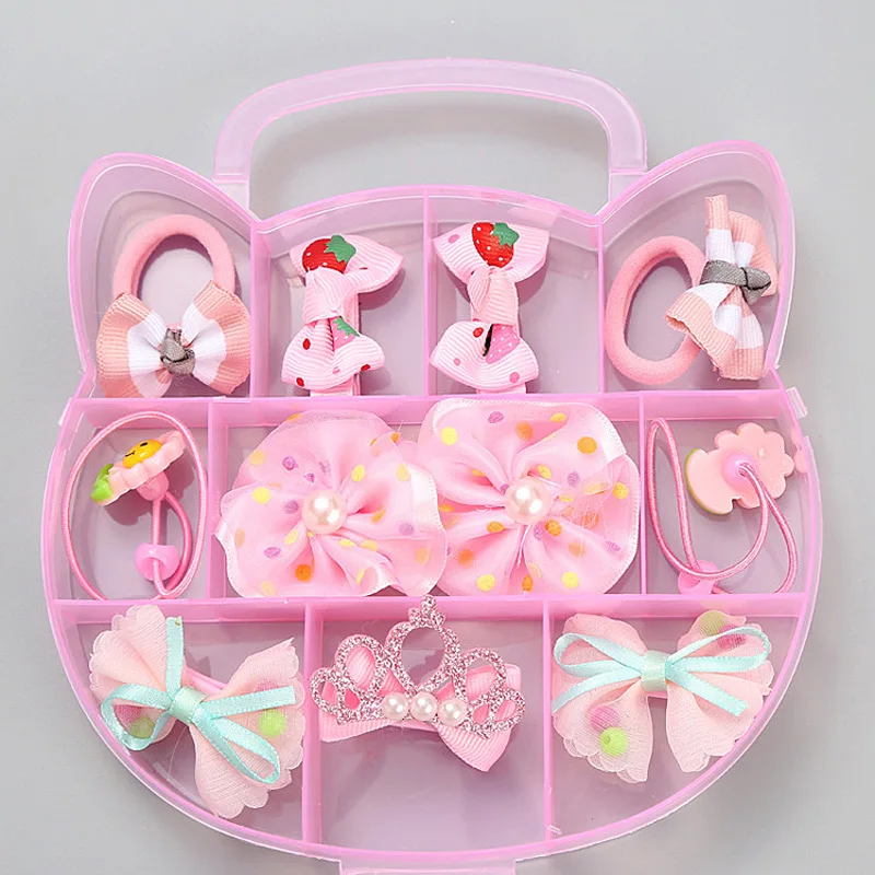 E series Весь набор hello kitty/аксессуары в виде мишки для девочек, эластичные резинки для волос, заколки для волос, заколки, ожерелье, серьги, детский подарок на день рождения - Цвет: E series