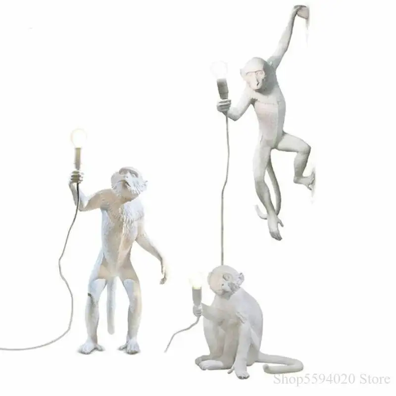 Ретро смолы люстра с Обезьянами светильник приспособление промышленные