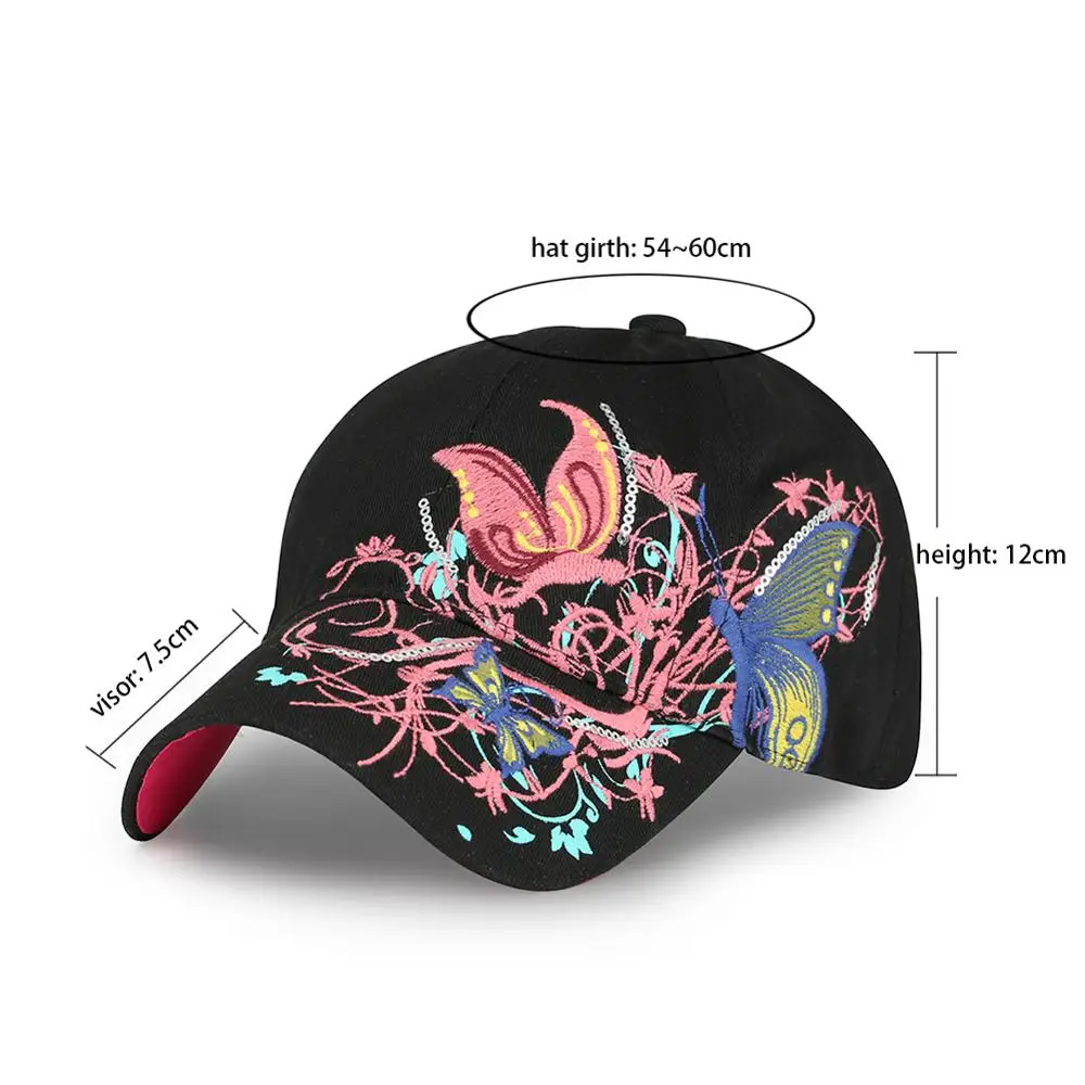 Snapback мужская шапка с вышивкой бабочки женская цветочная бейсбольная хип хоп