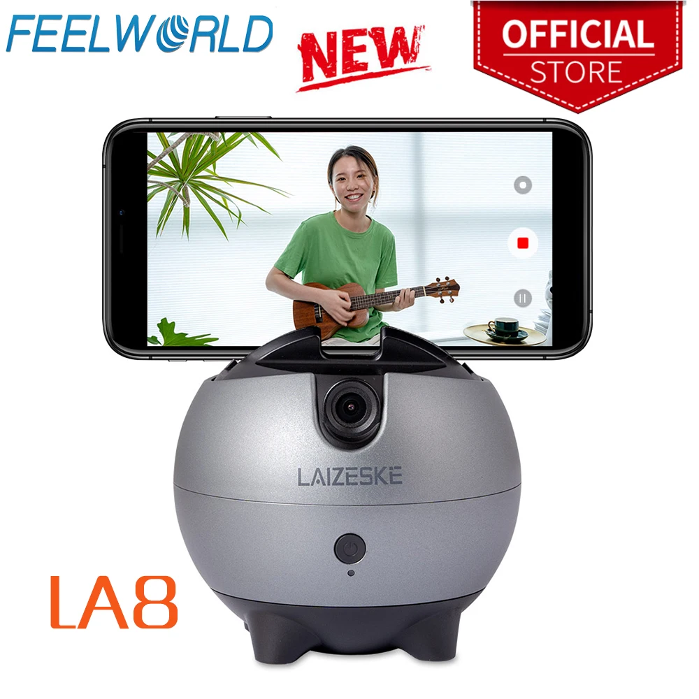 

LAIZESK LA8 Auto Tracking Camera Tripod 360 Horizontal Rotation Phone Mount No App AI Gesture Recognition Operated VLOG Shooting