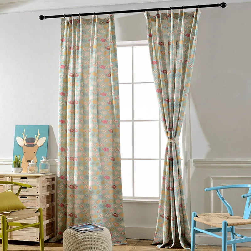 Шторы блэкаут с изображением розового слона для детей Мультяшные оконные шторы