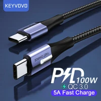 100w usb c to usb type c pd cable quick charge 4 0 qc 3 0 fast charging led light for xiaomi mi 11 samsung macbook ipad charger