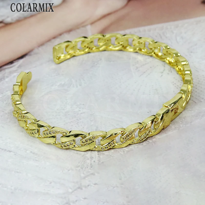 

3 Pcs New design Zircon Metal Bangle Gold color zircon Jewelry charms Bracelet Gold color Women bangle 31423