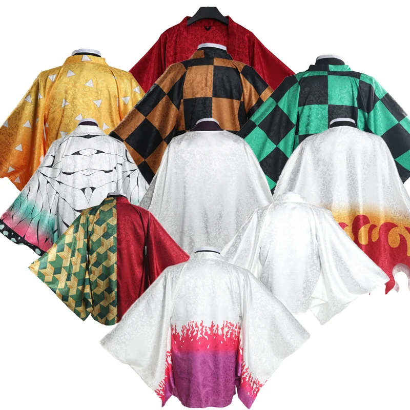 Demon Slayer Kimetsu no Yaiba Brocade Cosplay Cape Kochou Shinobu Kamado Tanjirou Tomioka Giyuu Haori Yukata Casual Kimono Cloak