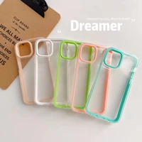 3 in 1 armor shockproof clear phone case for iphone 13 12 pro xr x xs max 7 8 plus se 2020 mini candy color soft pc bumper cover