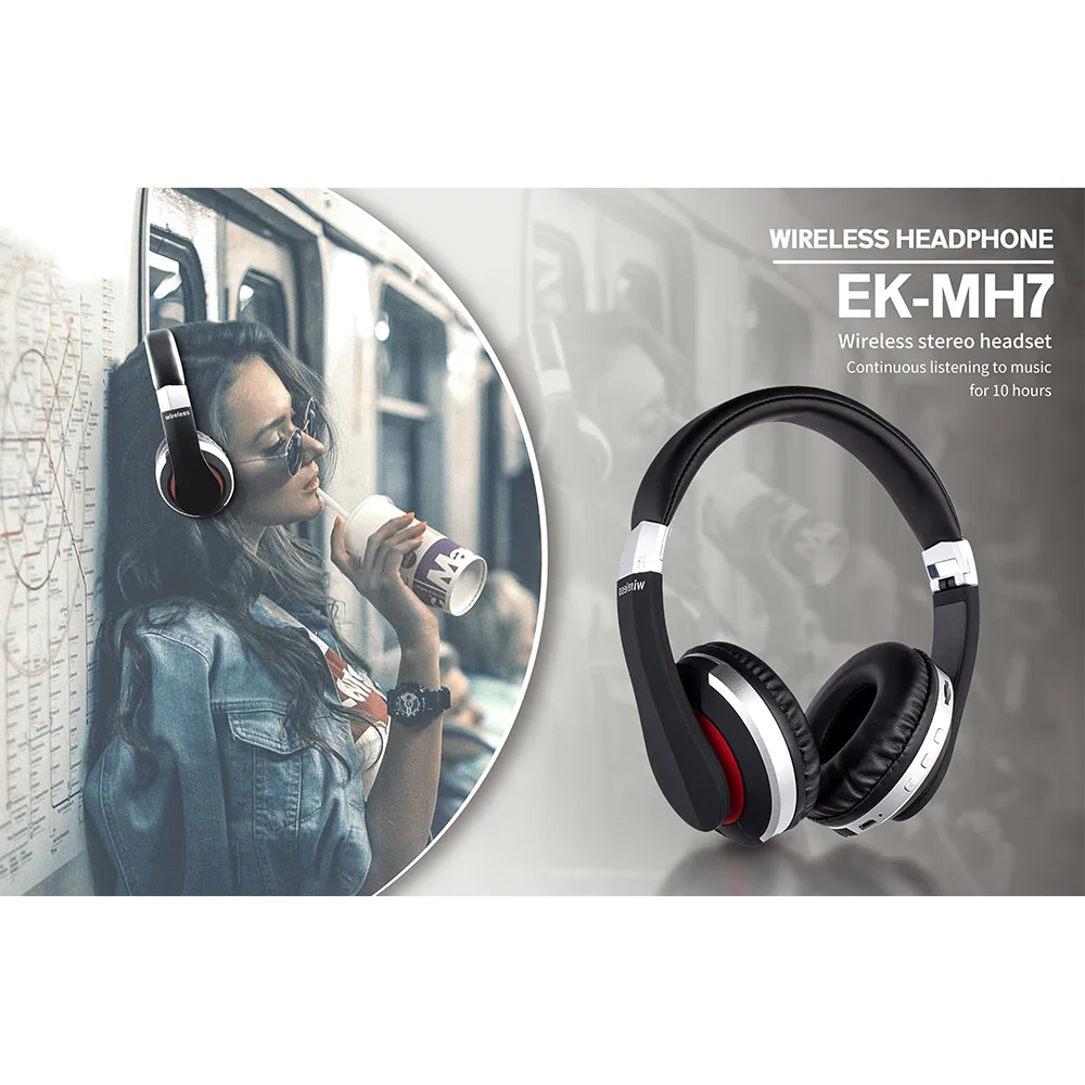 Беспроводные Bluetooth наушники MH7 складная стереогарнитура игровые с микрофоном и
