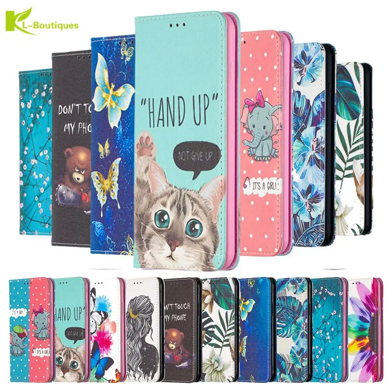 Leather Case For iPhone 11 X XS XR 12 Mini Pro Max 7 8 Plus SE 2020 Fundas 3D Wallet Stand Book Flip Cover Cat Painted Coque