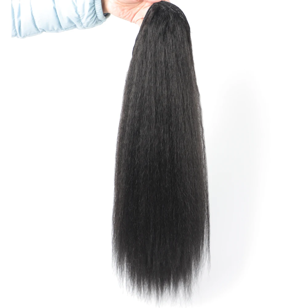 

Long Synthetic Yaki Hair Extension Ponytail Fake Drawstring Ponytail Hairpiece Synthetic Afro Plaited Ponytail Tresse Longue