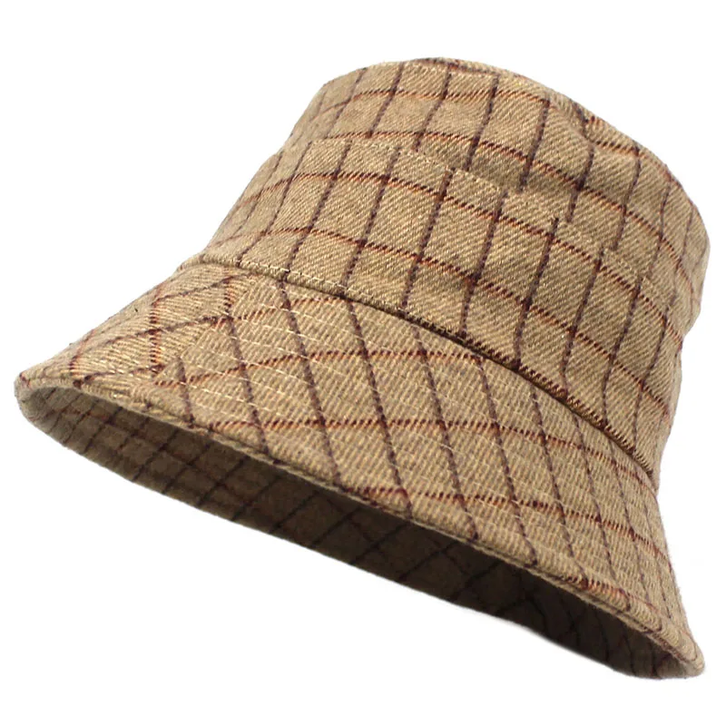 Зимняя винтажная Панама в клетку Осень зима|Мужская панама| |