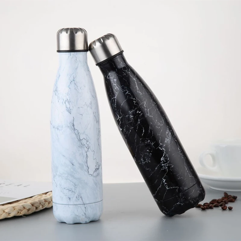 Термос из нержавеющей стали с мраморным принтом 500 мл | Дом и сад