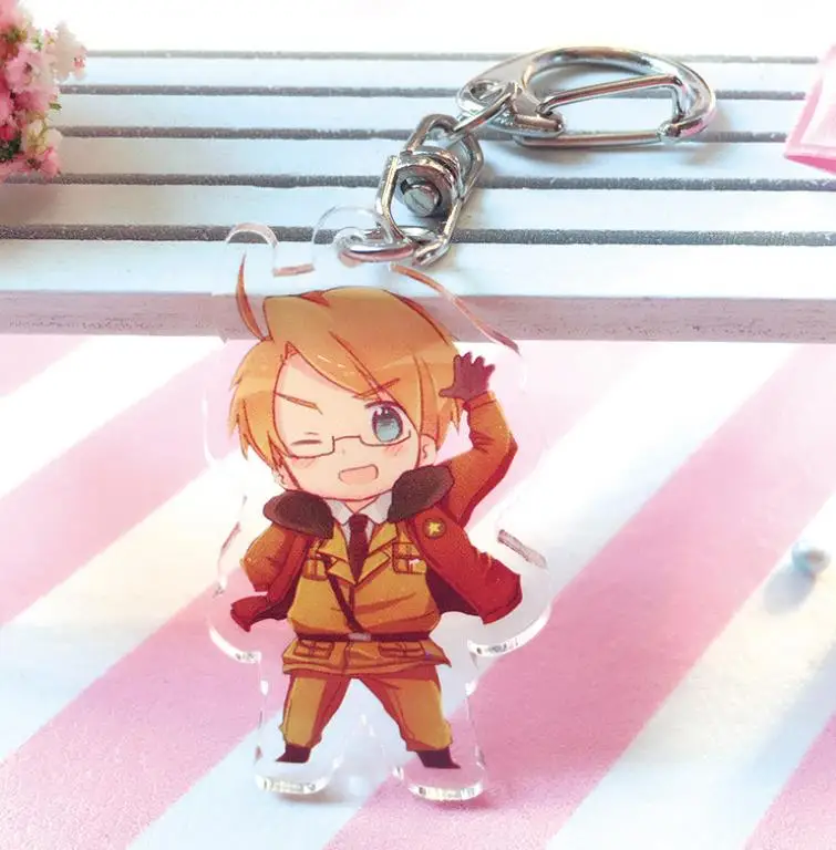 

1Pc new Anime Axis Power Hetalia Work Feliciano Vargas Ludwig Honda Jones llavero Portachiavi Keychains Keyrings figure toy gift