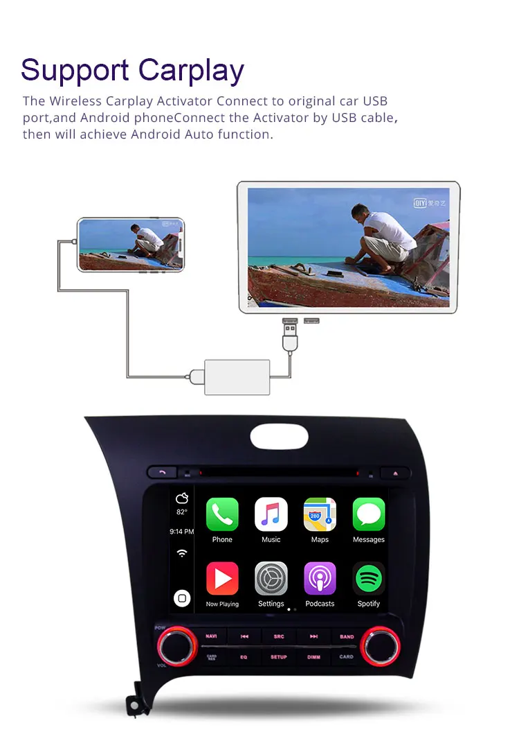 TOPBSNA Android 9,0 автомобильный DVD мультимедийный плеер для Kia CERATO K3 FORTE 2013 wifi автомобильный Радио плеер с gps-навигатором авто FM