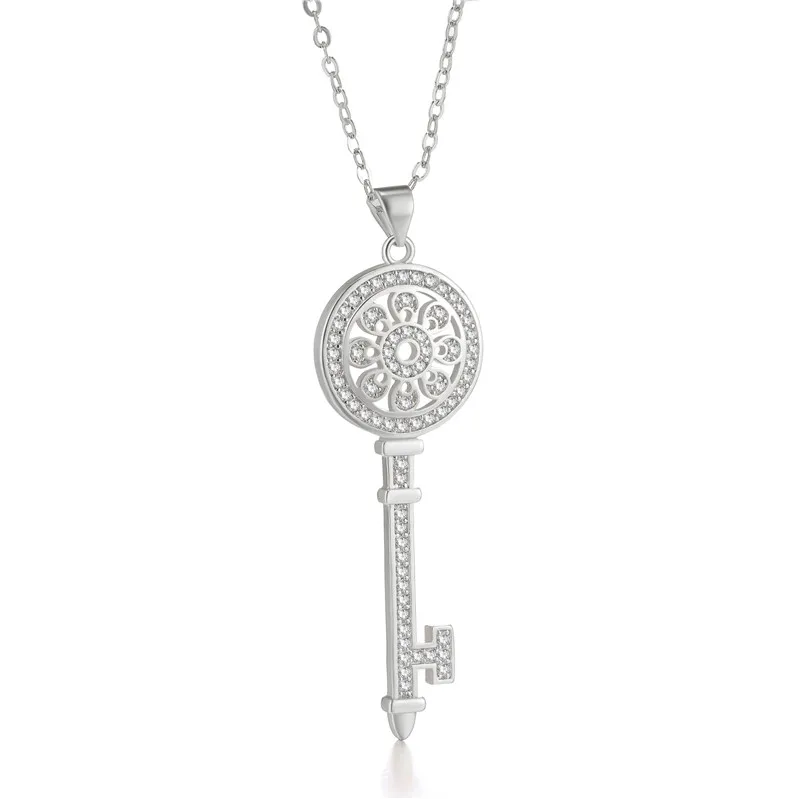 Juya Micro Pave Циркон модное индийское ожерелье с подвеской в виде ключа для женщин девочек подарок для свадьбы дня рождения ожерелье поставки