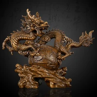 beautiful home decoration dragon ornaments of the chinese zodiac auspicious prosperous green dragon earth wood carving ornaments