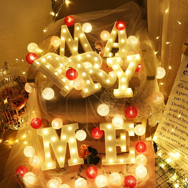 

22CM 3D Luminous Night Lights LED Letter Lights Alphabet Letters Number DIY Baby Shower Christmas Wedding Birthday Party Decor