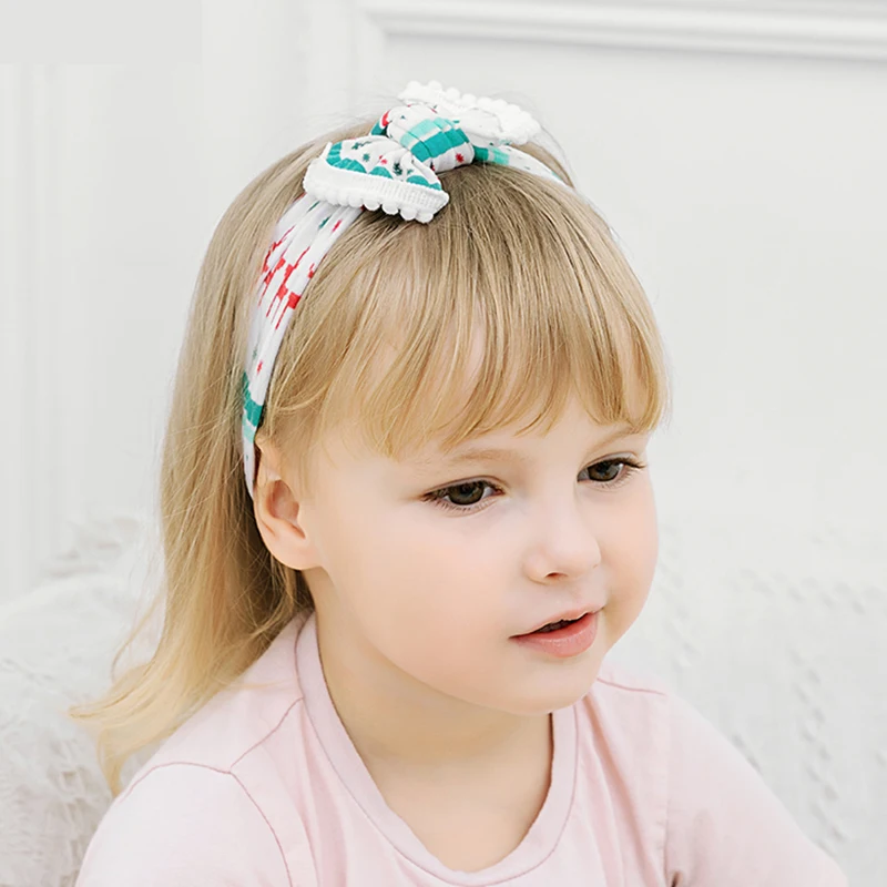 Тюрбан банты повязка на голову для маленьких девочек эластичные нейлоновые