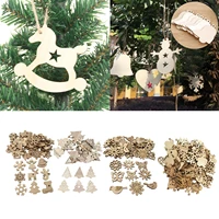 100x christmas wooden shapes slices craft scrapbooking art wood embellishments