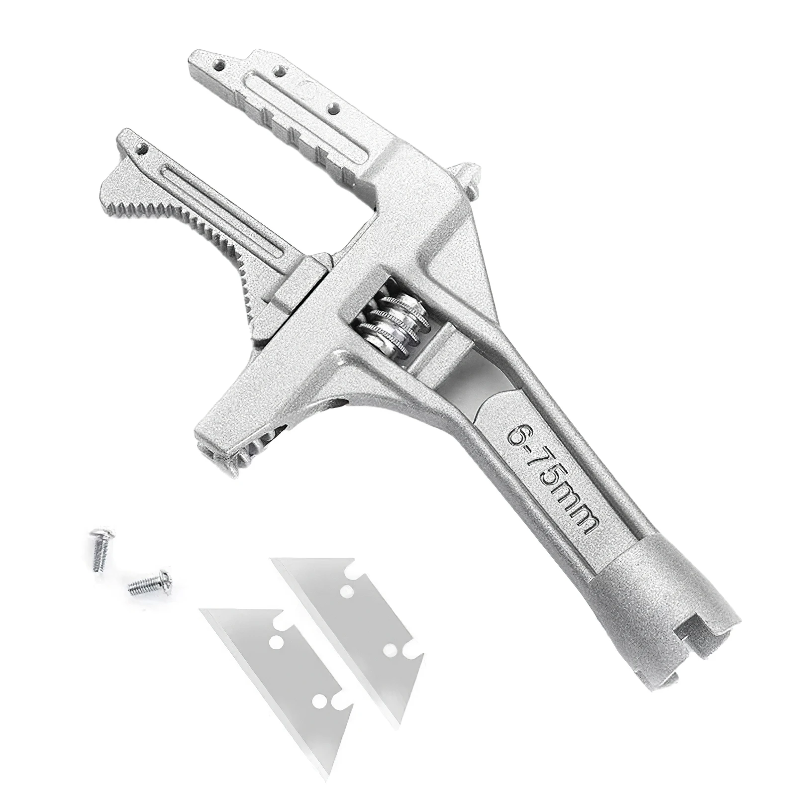 

Multi-function Adjustable Repairing Wrench with 6-75mm Clamp Bathroom Repair Wrench for Water Pipes Sink Faucets Repairing Tool