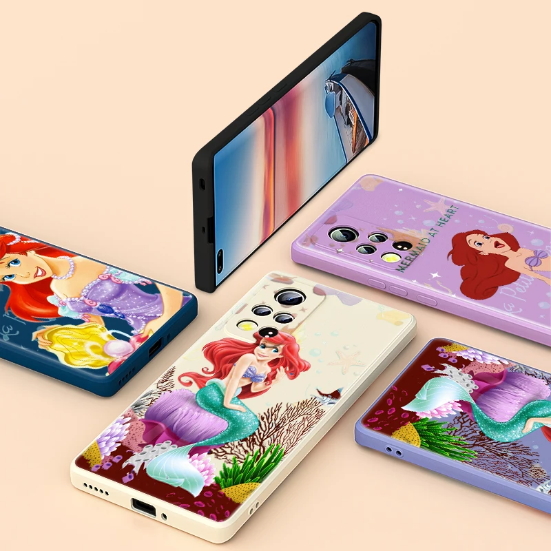 

The Little Mermaid For Honor 50 SE V40 30 30S 20 20E 20S Lite Pro Plus 5G Phone Case Liquid Silicone Soft TPU Cover