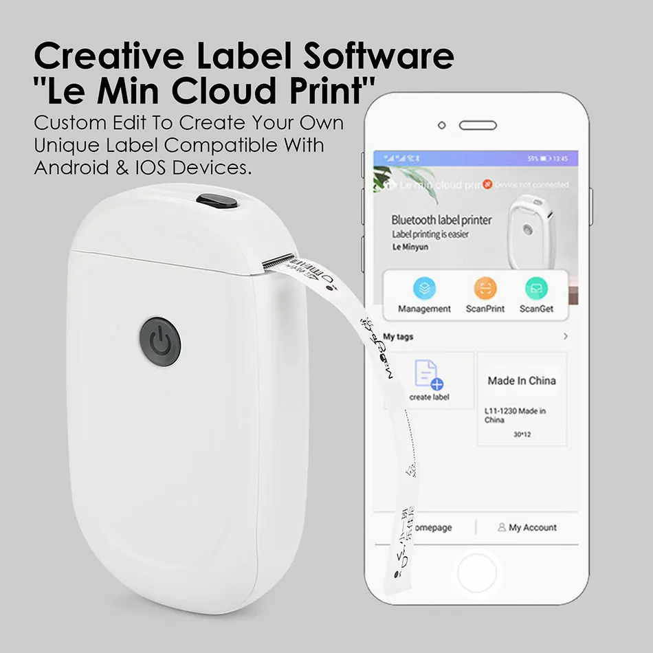 K1 смартфон Карманный принтер Портативный Беспроводной мини для этикеток Bluetooth 4 0