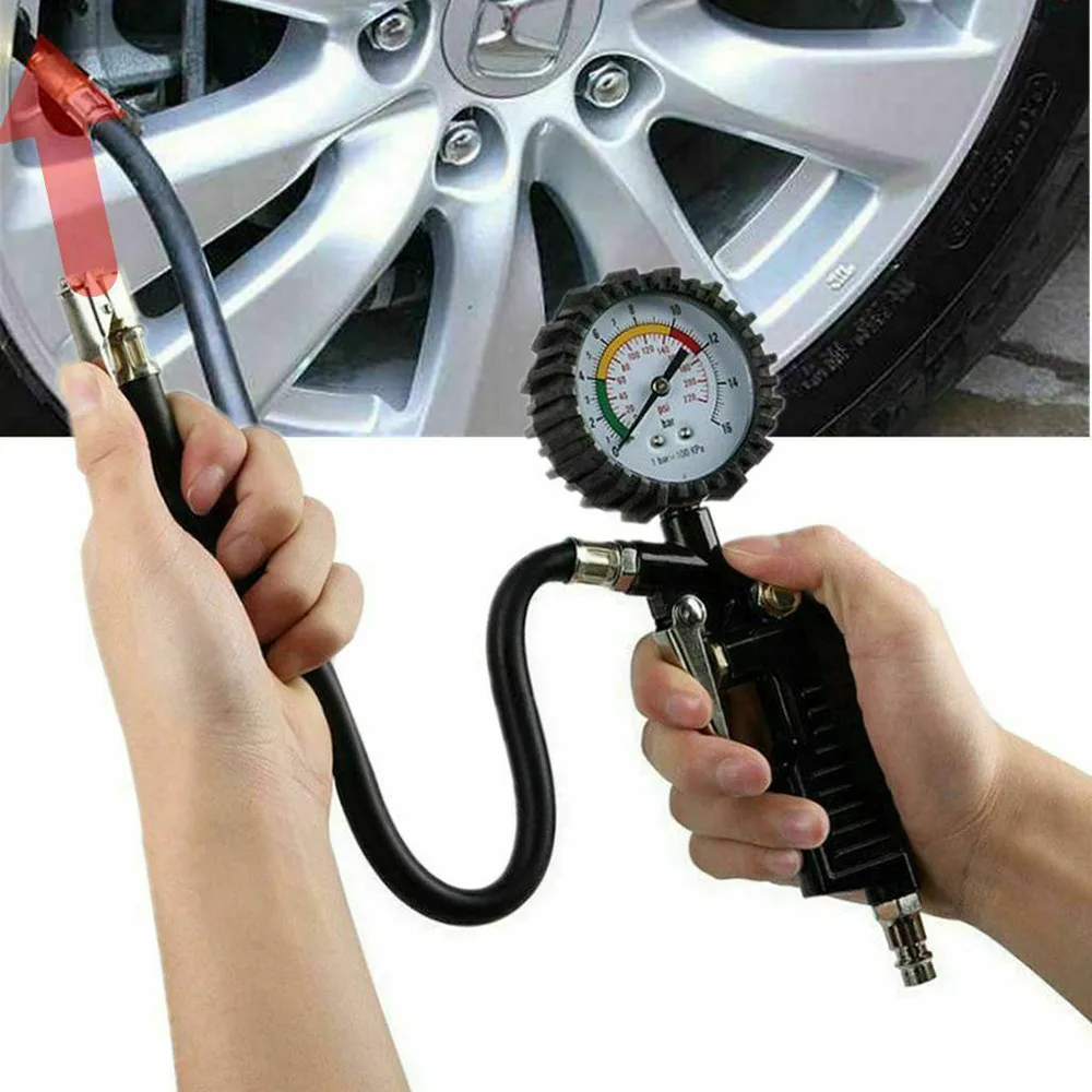

0-16bar/0-230psi Tyre Pressure Gauge Accessories Auto BAR 220 PSI Inflator