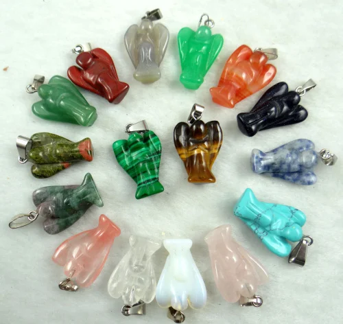 Натуральный искусственный опал авантюрин бирюзы резные подвески с ангелом для