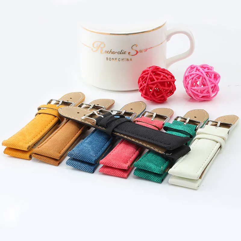 7 Color Fashion Simple Cowboy Leather Strap 20 mm Men Women wristwatches Watchbands | Наручные часы