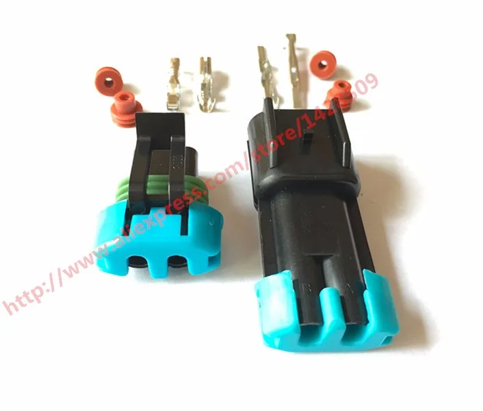 Набор разъемов автомобильного датчика температуры Delphi 2-х контактный черный мужской и женский водонепроницаемый разъем 15300027 15300002.