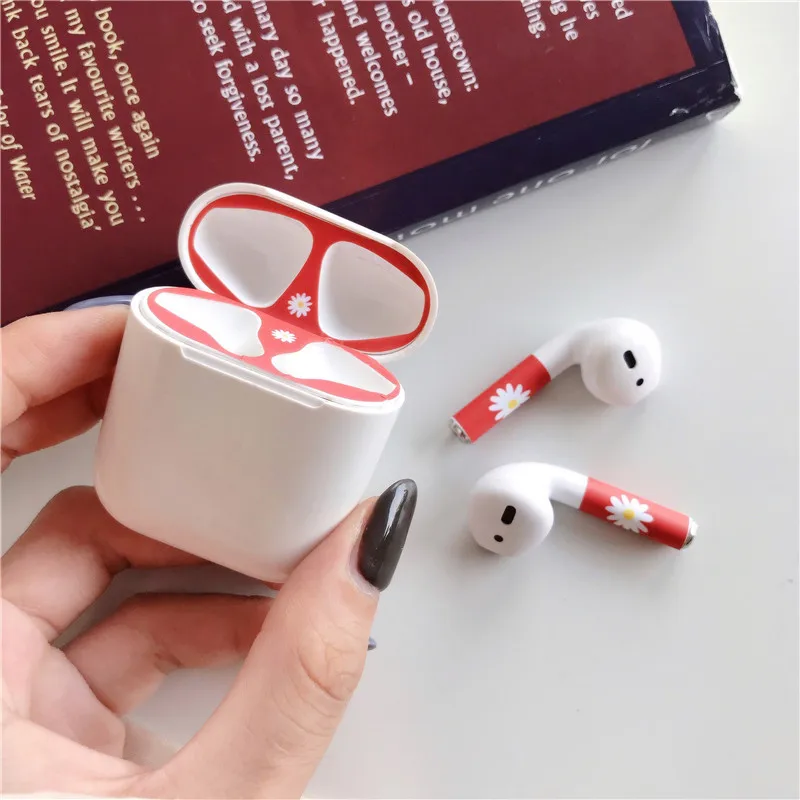 Симпатичные защитные наклейки на чехол для Airpods наклейка с защитой от пыли Apple Air