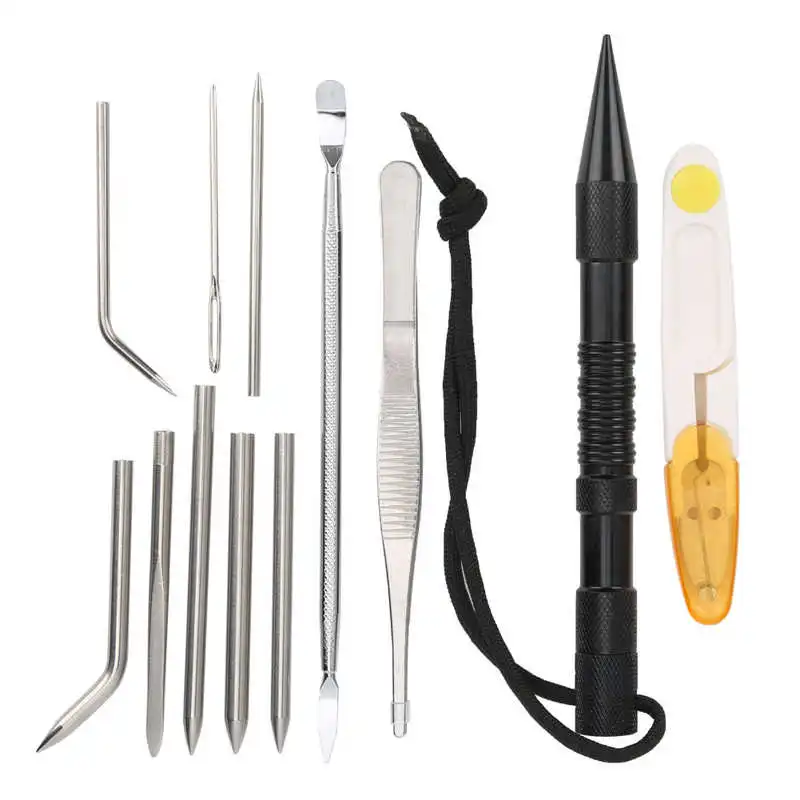 12Pcs/Set Paracord Needles Knitting Tool Aluminium Parachute Cord Stitching Set Bracelets DIY Kit | Спорт и развлечения