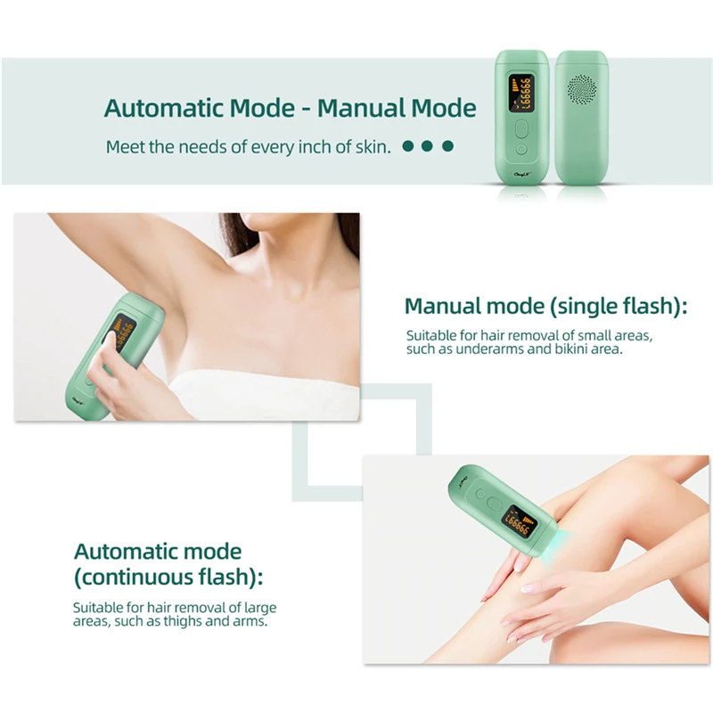 

CkeyiN IPL Permanent Hair Removal Device 990000 Flashes Painless Laser Hair Remover System Epilator Rejuvenation LED Display 51