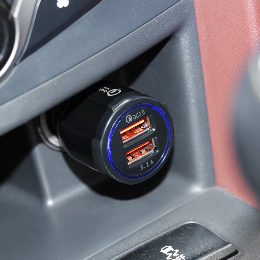 Автомобильное зарядное устройство 3 0 А с двумя USB-портами для Mitsubishi Asx Lancer 10 9 Outlander