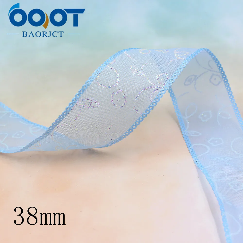 OOOT BAORJCT L-20325-188 38mm 5yards Colored bilateral flower transparent Shining yarn Wedding Accessories DIY handmade material | Дом и сад