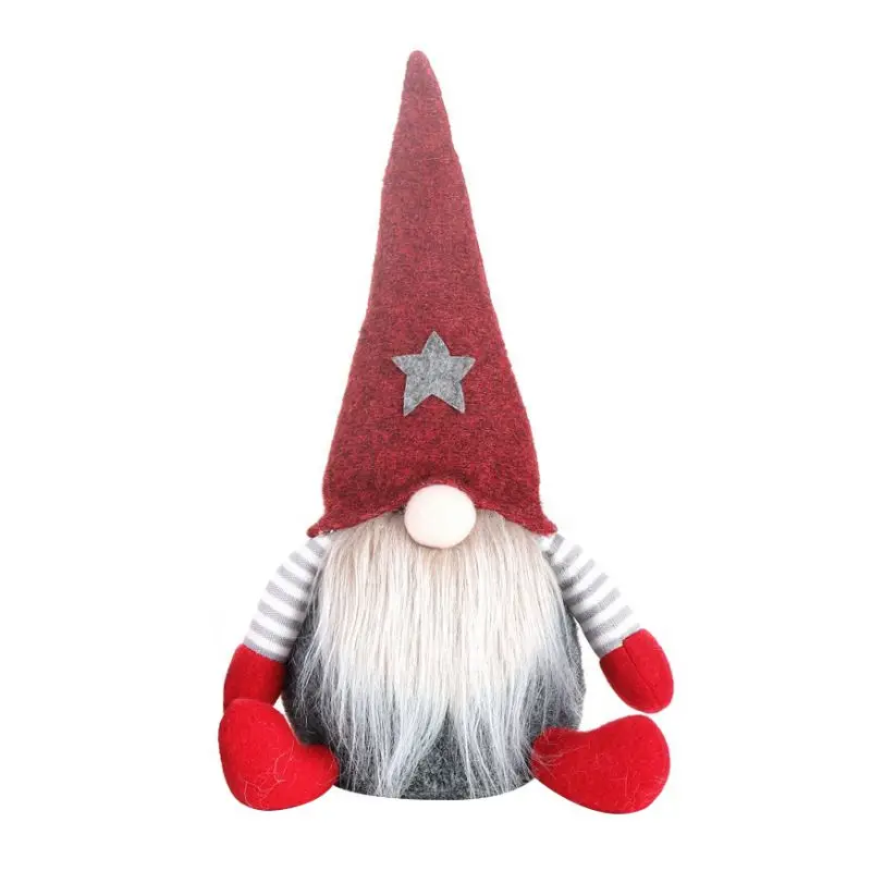 28x15cm Christmas Swedish Santa Gnome Plush Hug Swedish Elf Doll Birthday Gift Table White Gray Christmas Decorations for Home New - Цвет: 28x15cm