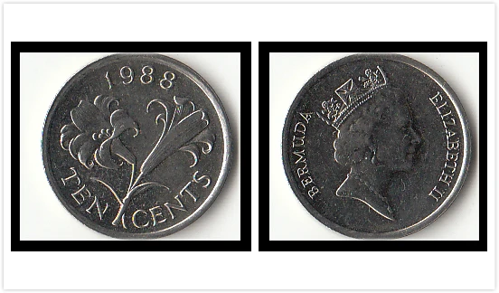 Остров Бермуды 10 центов монеты Содружества королевы Океании Коллекция 100%