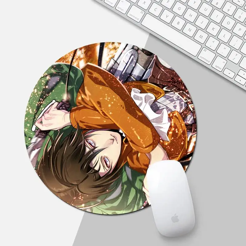 

attack on titan Keyboards Mat Rubber Gaming mousepad Desk Mat Round Non-slip Cushion