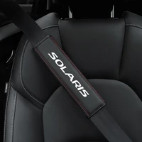 for hyundai solaris 1pc cowhide car interior seat belt protector cover for hyundai solaris car auto accessories