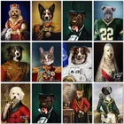 Алмазная 5D картина сделай сам с изображением собаки, полноформатная круглая вышивка крестиком, полноразмерная Мозаика из страз, украшение для дома