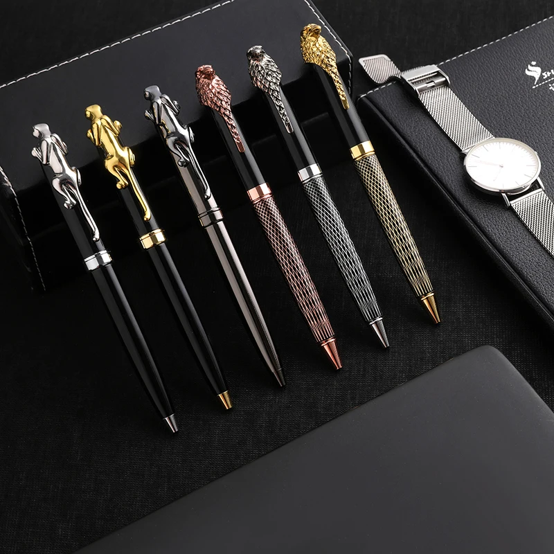 Роскошные металлические шариковые ручки с гепардом и орлом для бизнеса