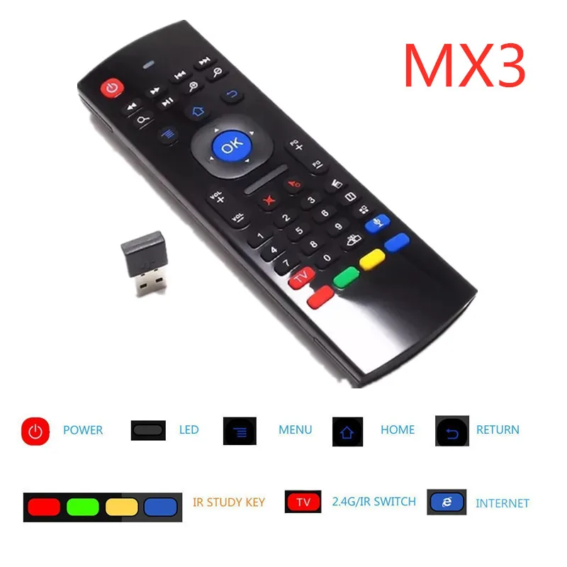 Беспроводной пульт дистанционного управления клавиатурой MX3 2 4G Air Mouse для Smart Android