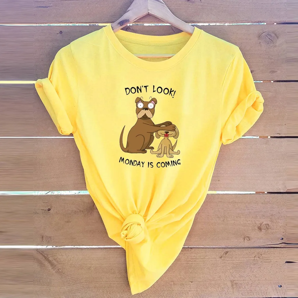 Новые модные рубашки для женщин в стиле Харадзюку летние топы с круглым вырезом и