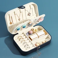 2021 portable travel jewelry organizer box storage case girl mini pu leather earrings ring necklace jewellery case organizer