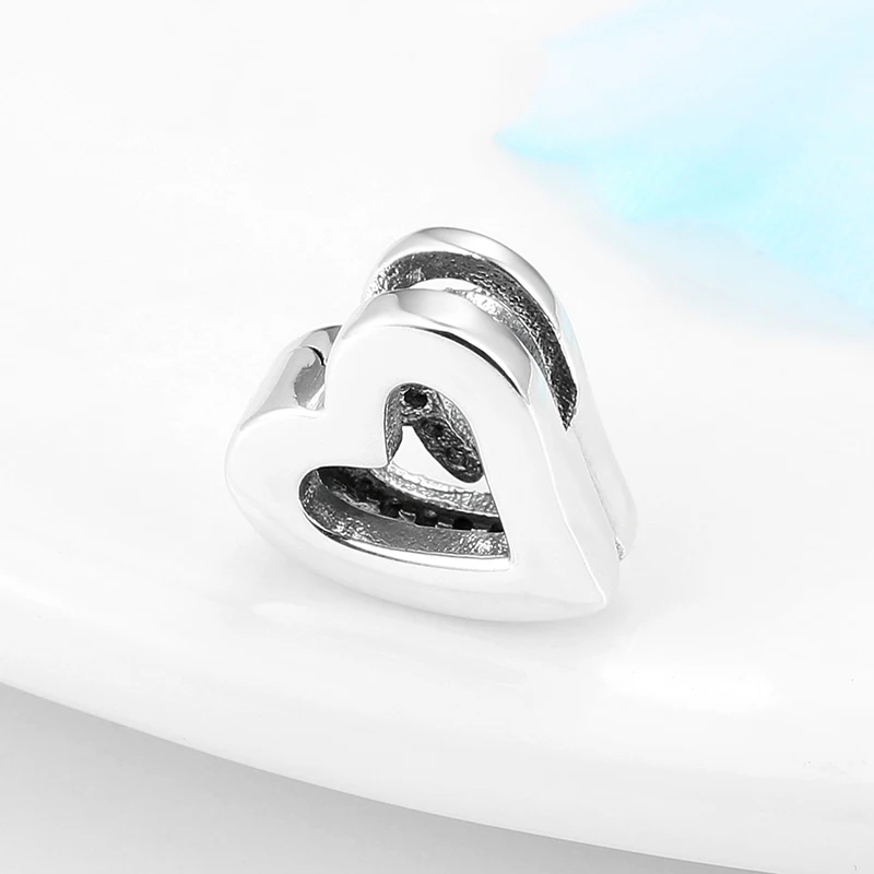 Hearts shape clear CZ New 925 Sterling Silver charm Clips Beads for Jewelry making Fit Original reflexions Bracelet |