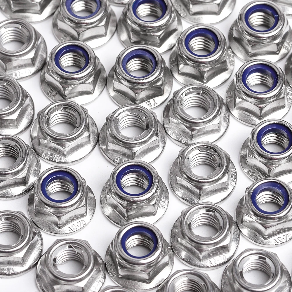 Нейлоновая металлическая вставка фланец гайки с шестигранным замком из