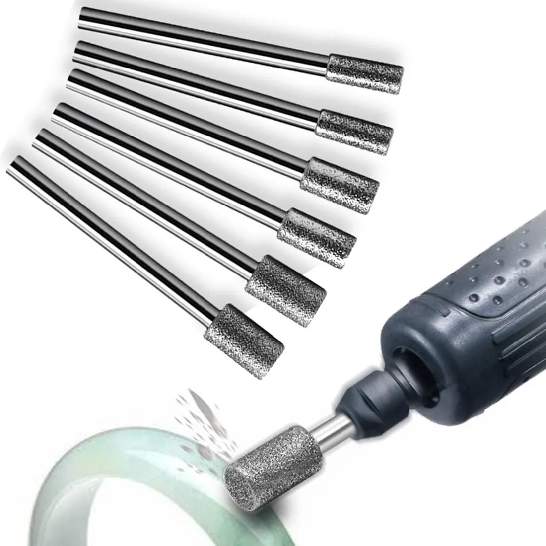 

5pcs emery grinding head, jade carving polishing chainsaw chain grinding machine grinding rod needle grinding chain